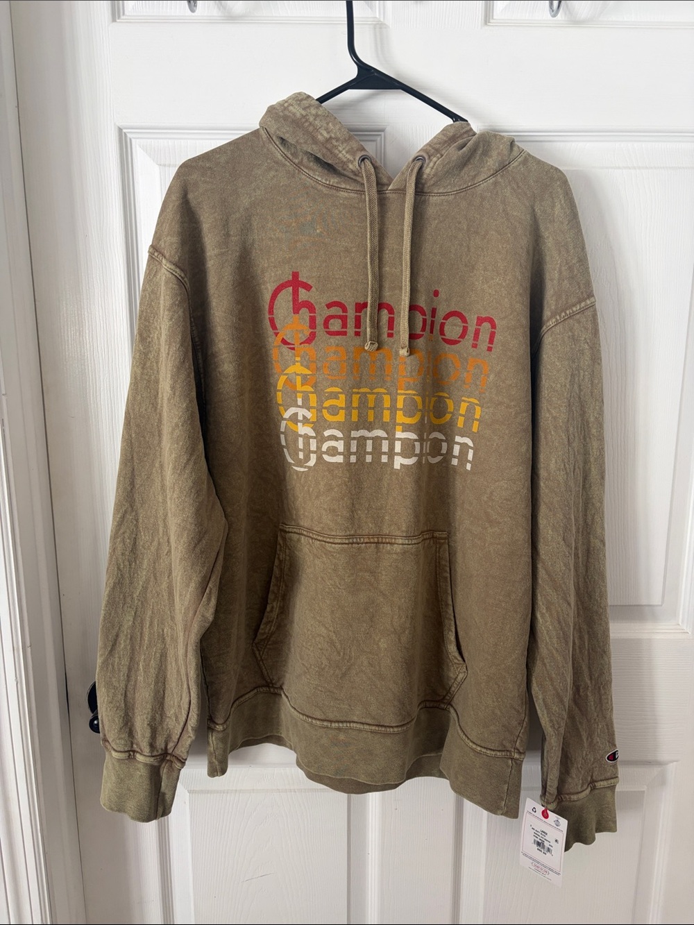 NWT Champion Olive Brown Hooded Sweatshirt - Size Large